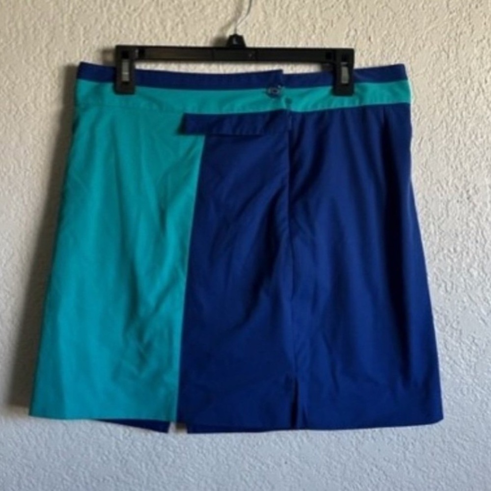 EP Pro Womens Size 10 Golf Skort Blue Green Colorblock‎ Athletic Stretch EUC